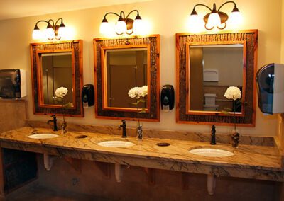 Elegant restroom decor at Event Center