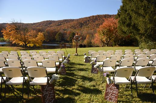 Autumn wedding setup at FVEC